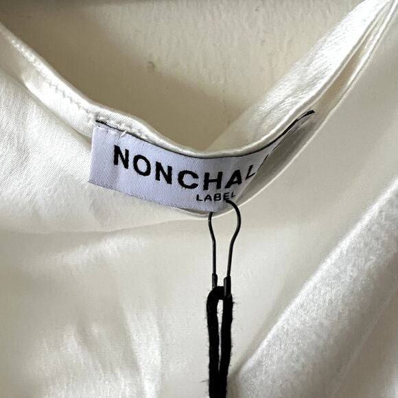 Nonchalant Label Dinah One Shoulder Satin Formal Maxi Dress White size S C5 - Picture 4 of 6